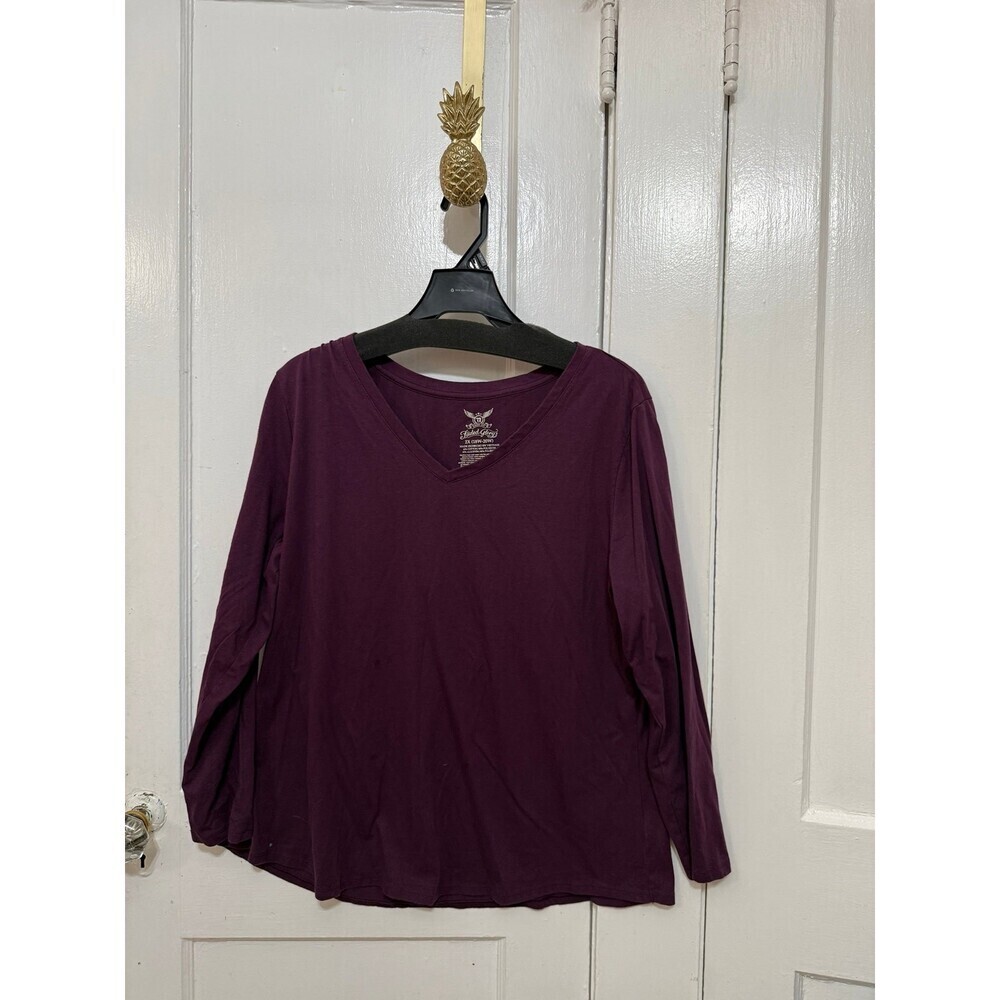Faded glory women’s size 2X – large purple long sleeve shirt